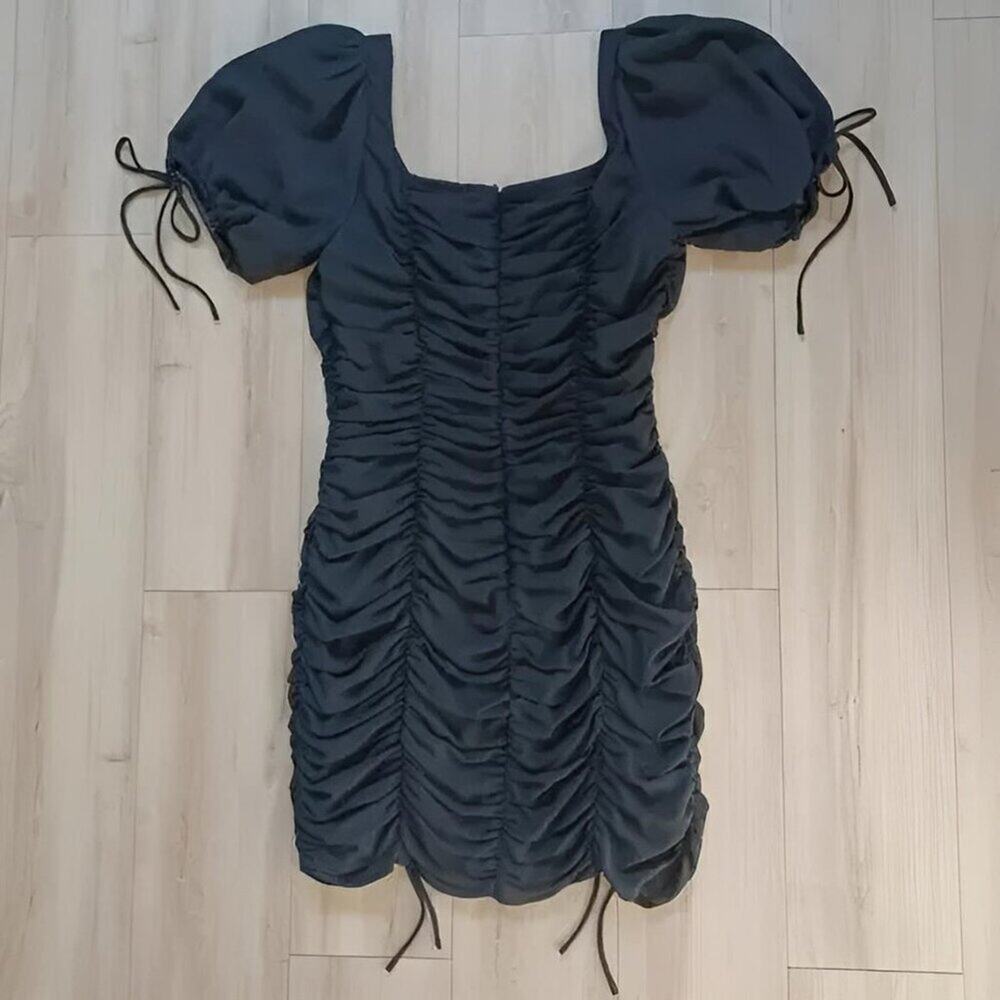 Majorelle Gerald Black Ruched Mini Dress Sorority Pref Round Semi Formal S EUC - Picture 8 of 12